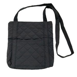 Melenart Womens Crossbody Quilted Bag One Size Black Zip Up Lined Lightweight